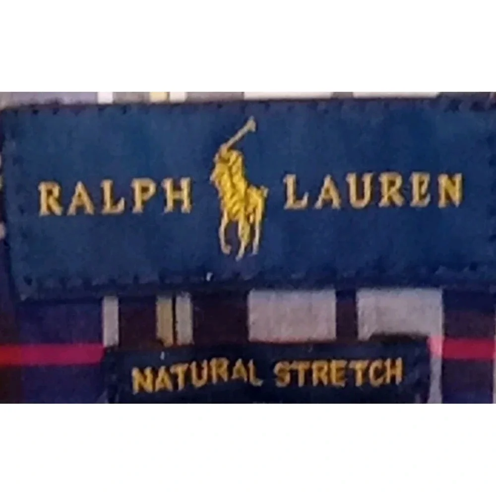 Ralph Lauren Boys XL Shirt Blue‎ Plaid Long Sleeve Button Up Polo Pony Logo